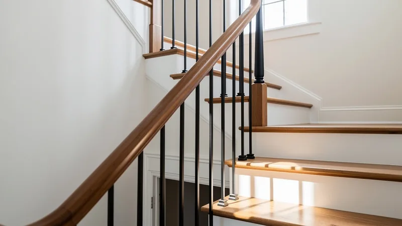 New wrought iron stair railing installation in a home in Salina, KS